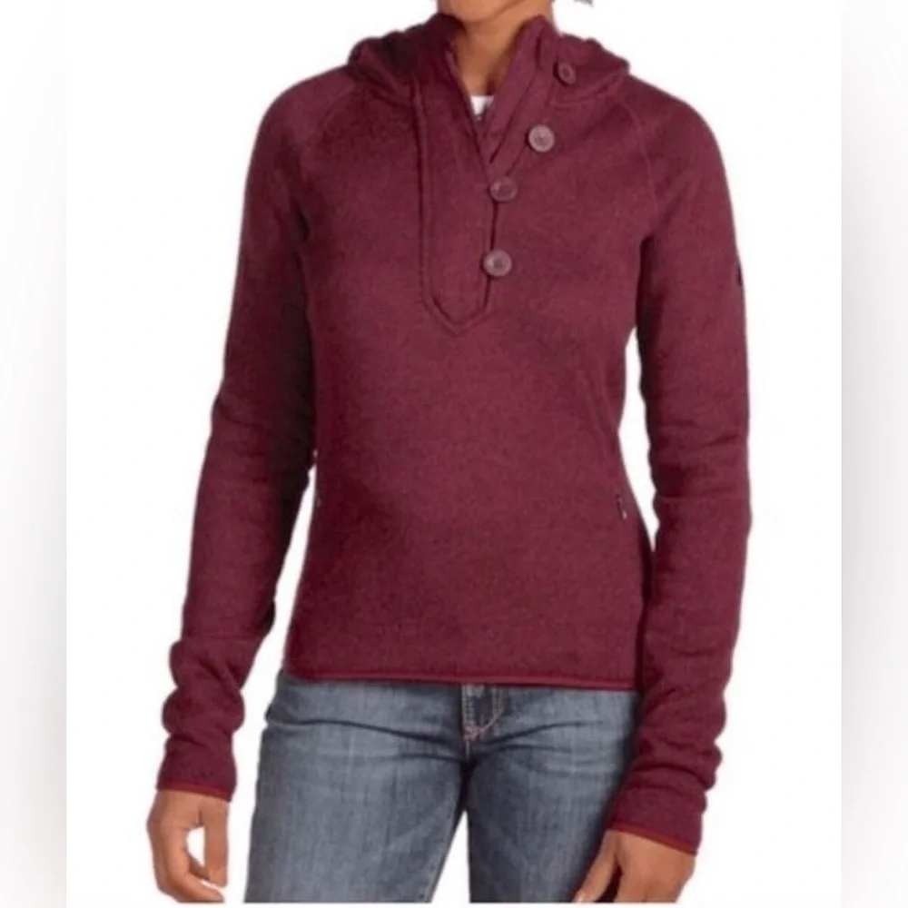 The North Face Womens‎ Crescent Sunshine Hooded Pullover Burgundy Sweater Size M